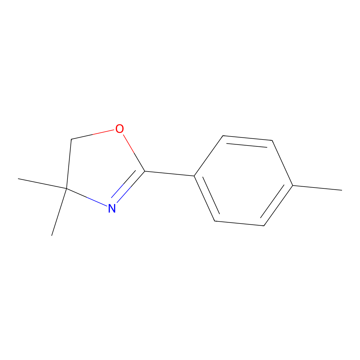 4,4-dimethyl-2-(4-methylphenyl)-5H-1,3-oxazole molecular structure, CAS 79568-30-2