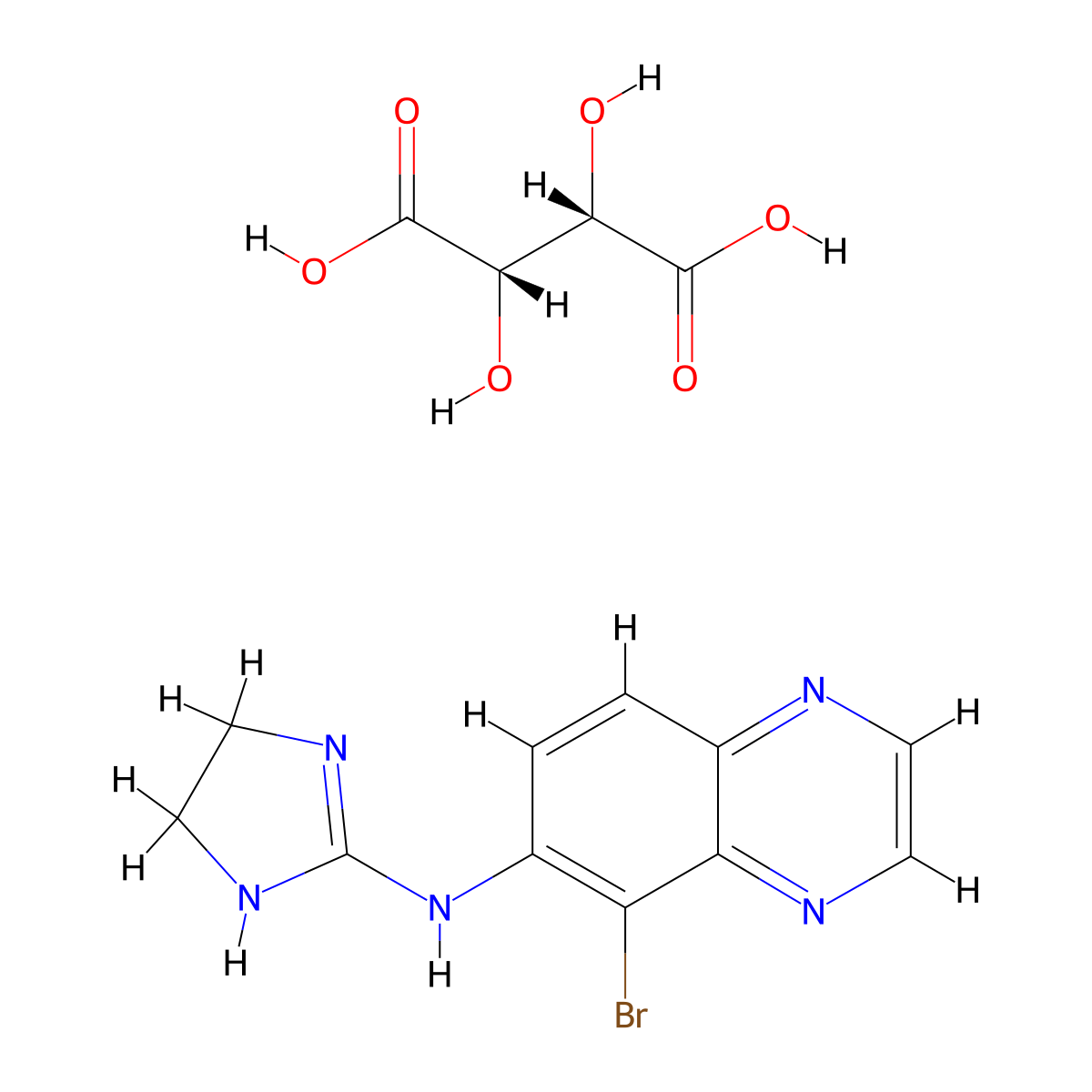 Brimonidine d-tartrate molecular structure, CAS 79570-19-7