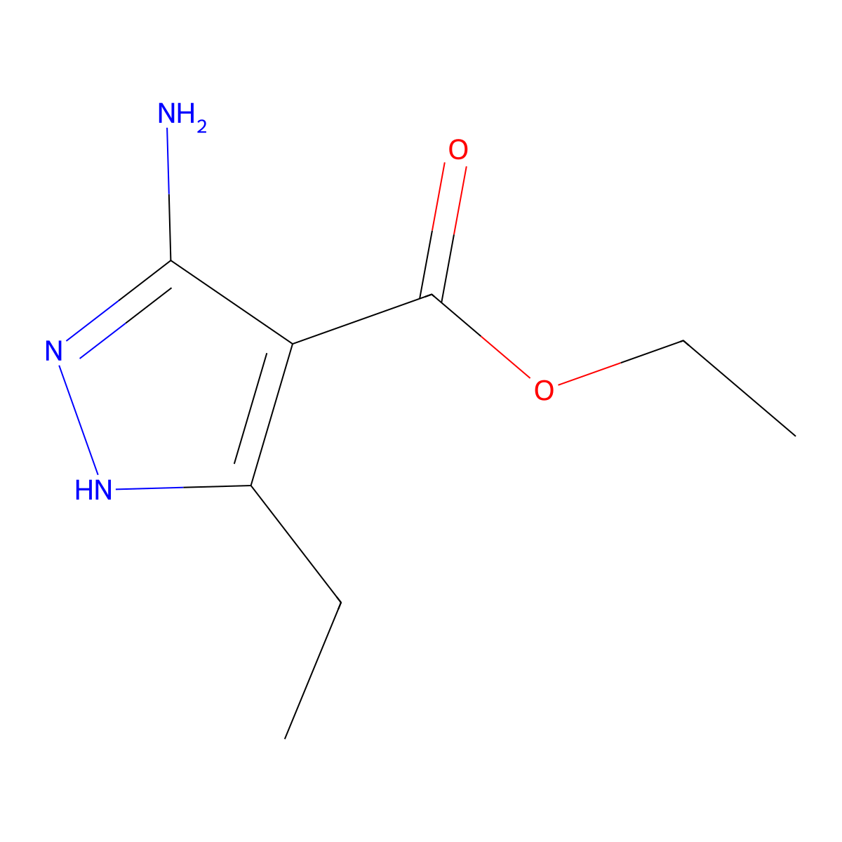 ethyl 3-amino-5-ethyl-1H-pyrazole-4-carboxylate molecular structure, CAS 79571-32-7