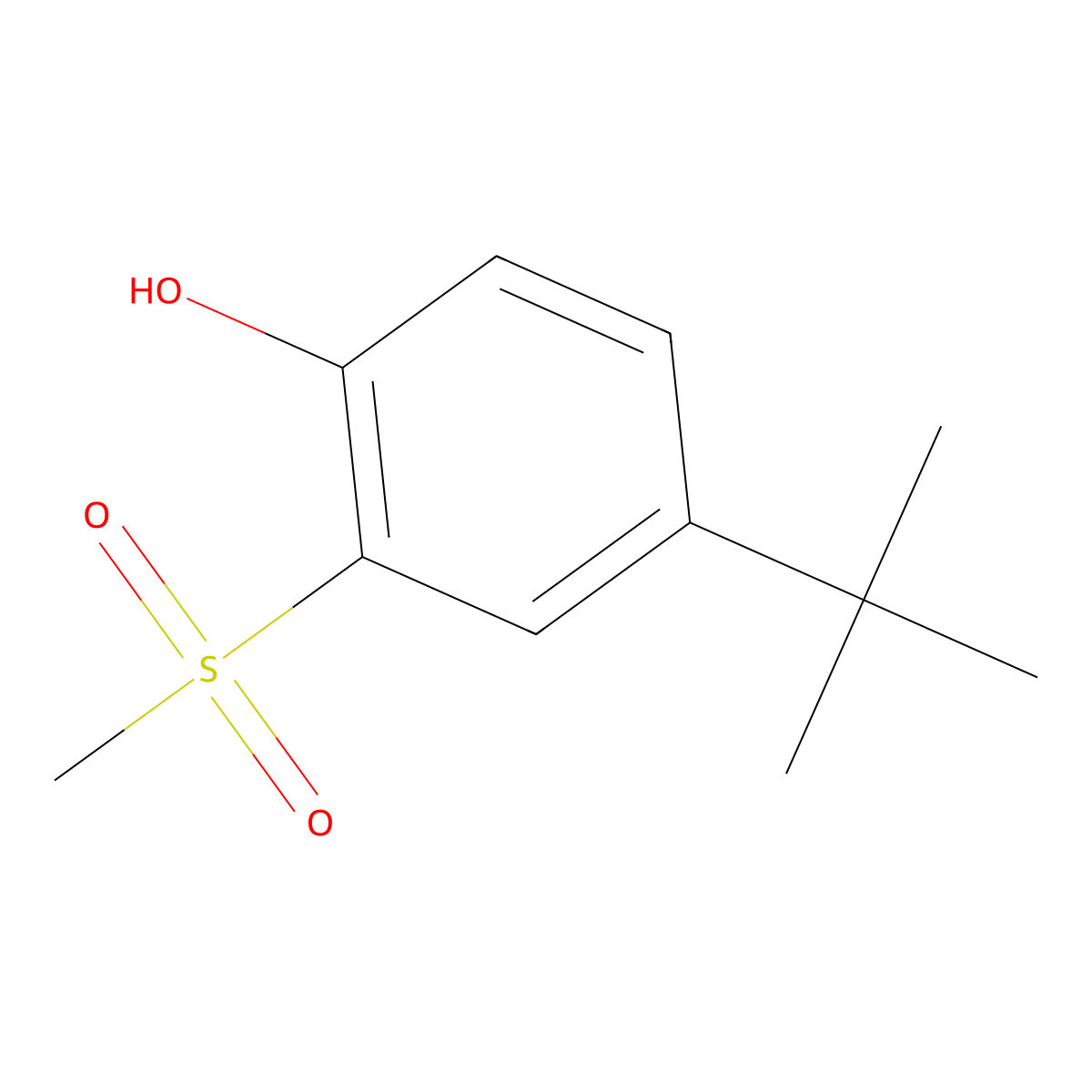 4-tert-Butyl-2-(methanesulfonyl)phenol molecular structure, CAS 79573-95-8