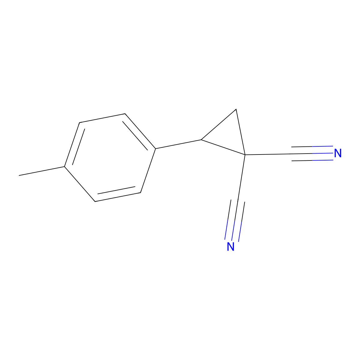 2-(4-Methylphenyl)cyclopropane-1,1-dicarbonitrile molecular structure, CAS 79574-32-6