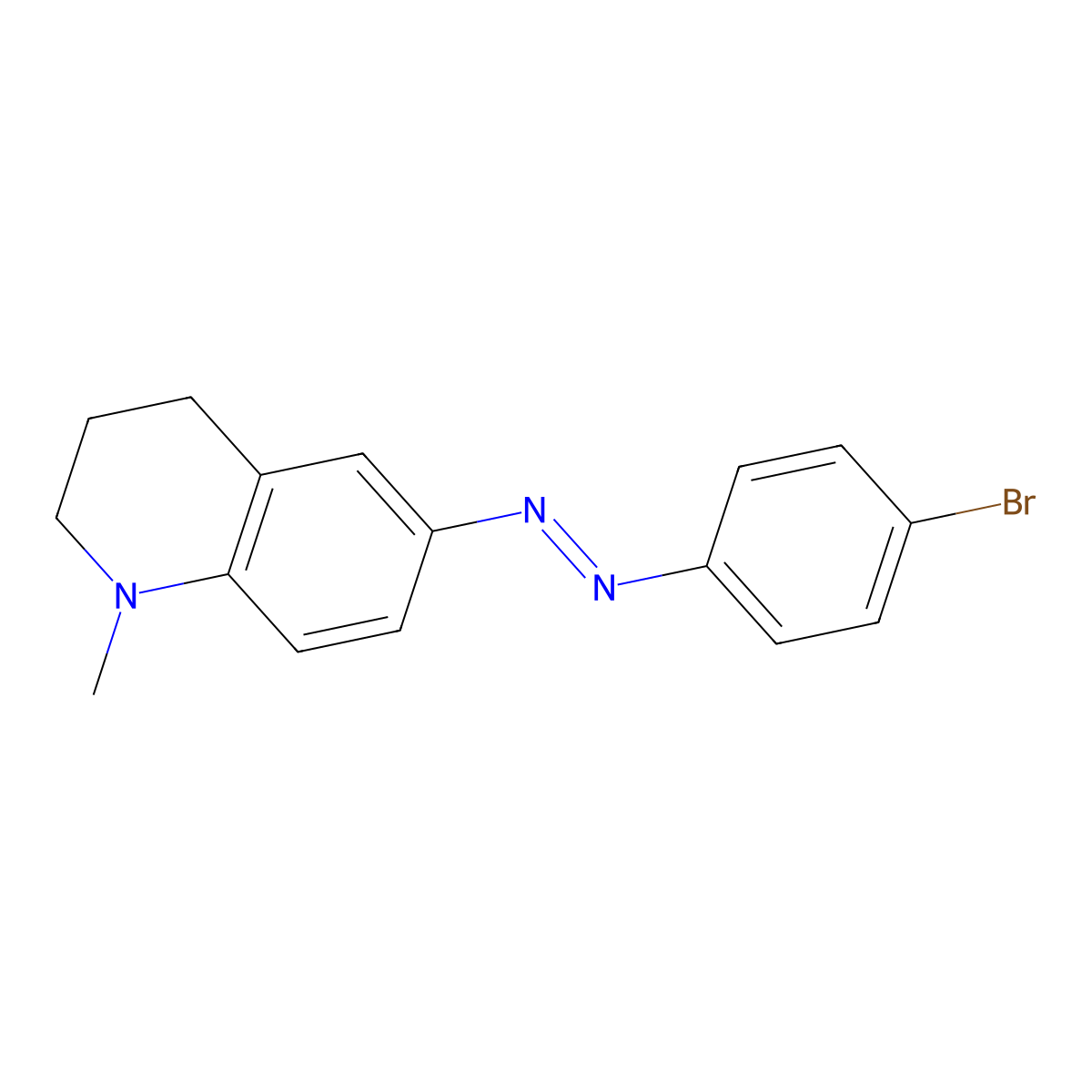 (4-bromophenyl)-(1-methyl-3,4-dihydro-2H-quinolin-6-yl)diazene molecular structure, CAS 79579-19-4