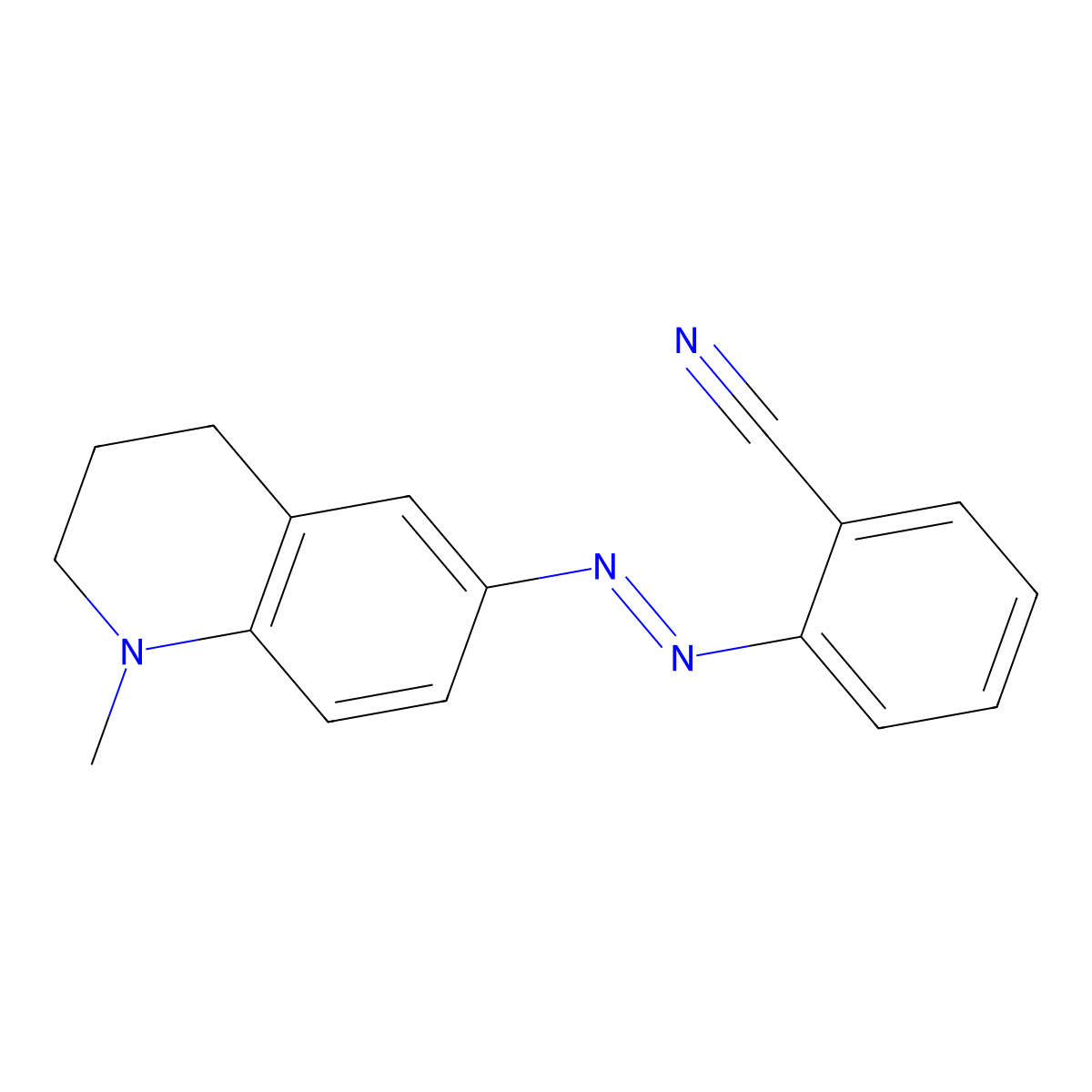 2-[(1-Methyl-1,2,3,4-tetrahydro-6-quinolinyl)diazenyl]benzonitrile molecular structure, CAS 79579-24-1