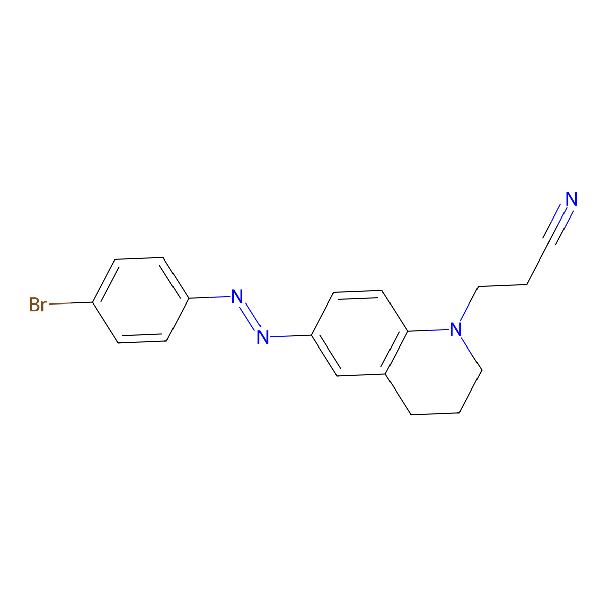 3-{6-[(4-Bromophenyl)diazenyl]-3,4-dihydro-1(2H)-quinolinyl}propanenitrile molecular structure, CAS 79579-31-0
