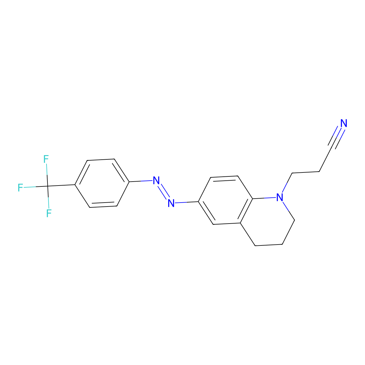 3-[6-[[4-(trifluoromethyl)phenyl]diazenyl]-3,4-dihydro-2H-quinolin-1-yl]propanenitrile molecular structure, CAS 79579-32-1