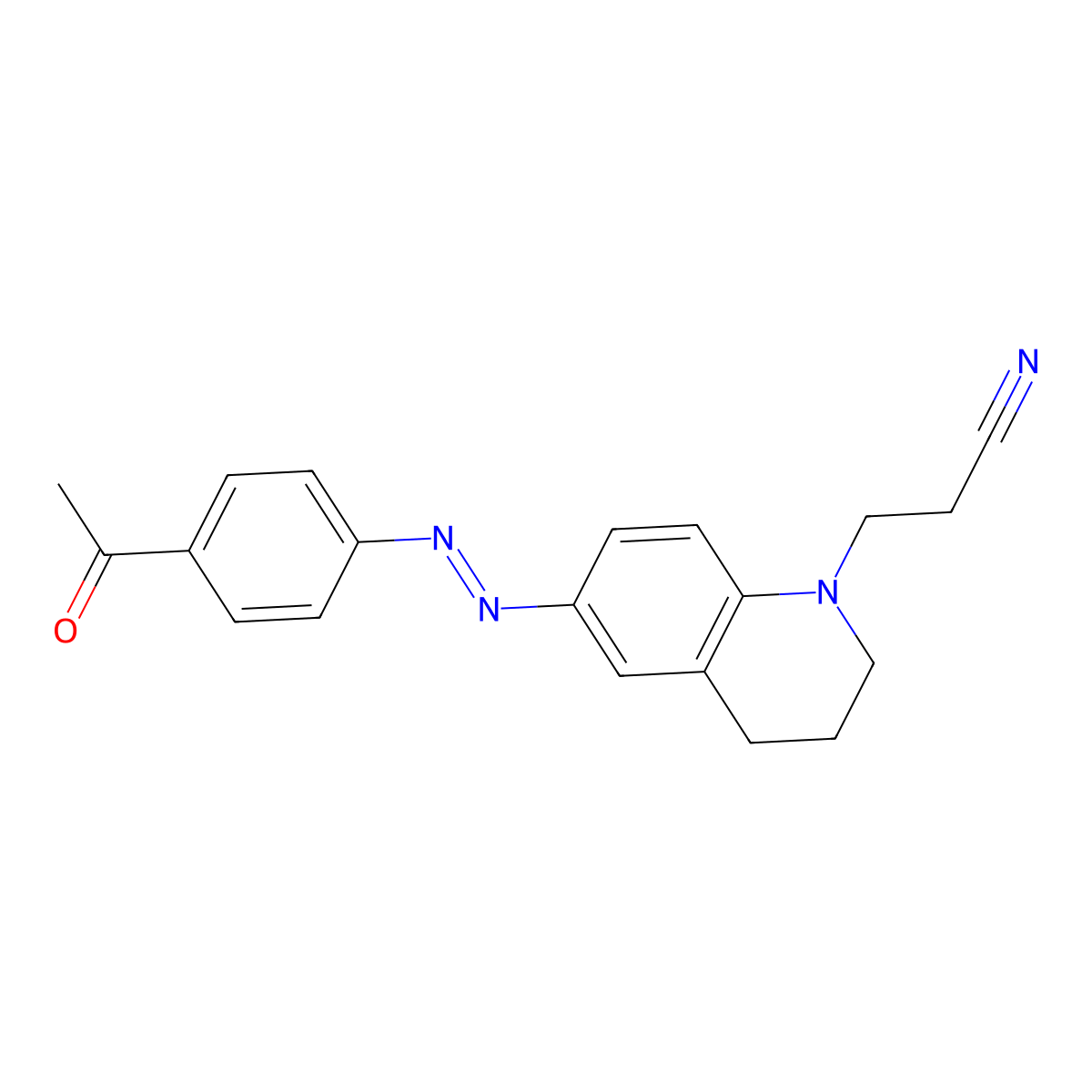 1(2H)-Quinolinepropanenitrile, 6-[2-(4-acetylphenyl)diazenyl]-3,4-dihydro- molecular structure, CAS 79579-33-2