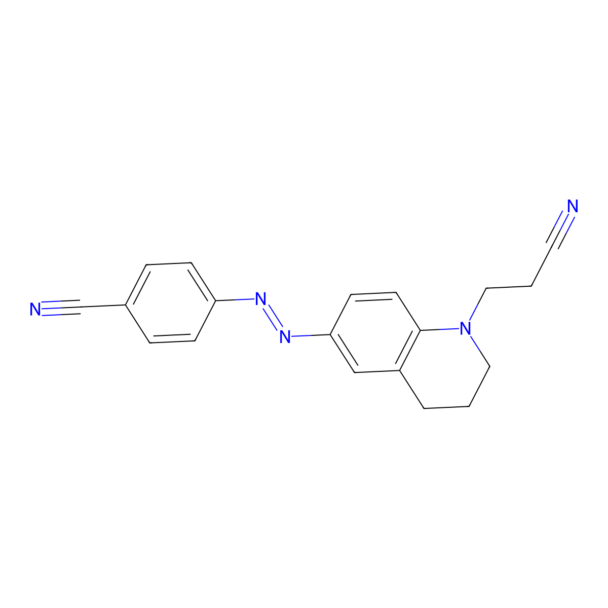 1(2H)-Quinolinepropanenitrile, 6-[2-(4-cyanophenyl)diazenyl]-3,4-dihydro- molecular structure, CAS 79579-34-3