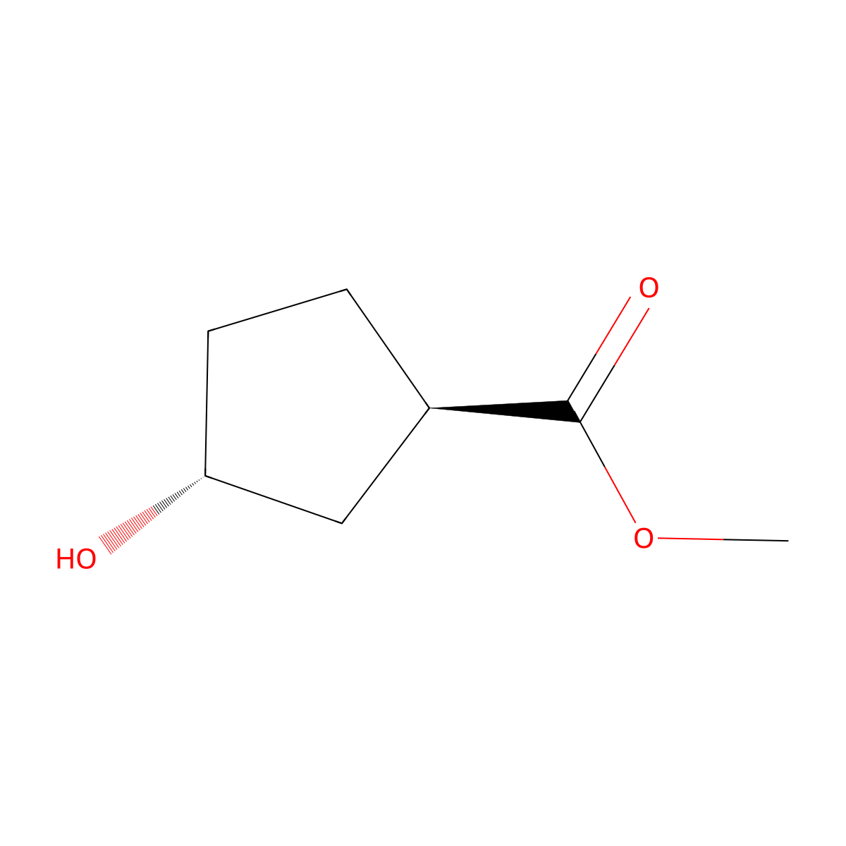 Methyl trans-3-hydroxycyclopentane-1-carboxylate molecular structure, CAS 79590-84-4