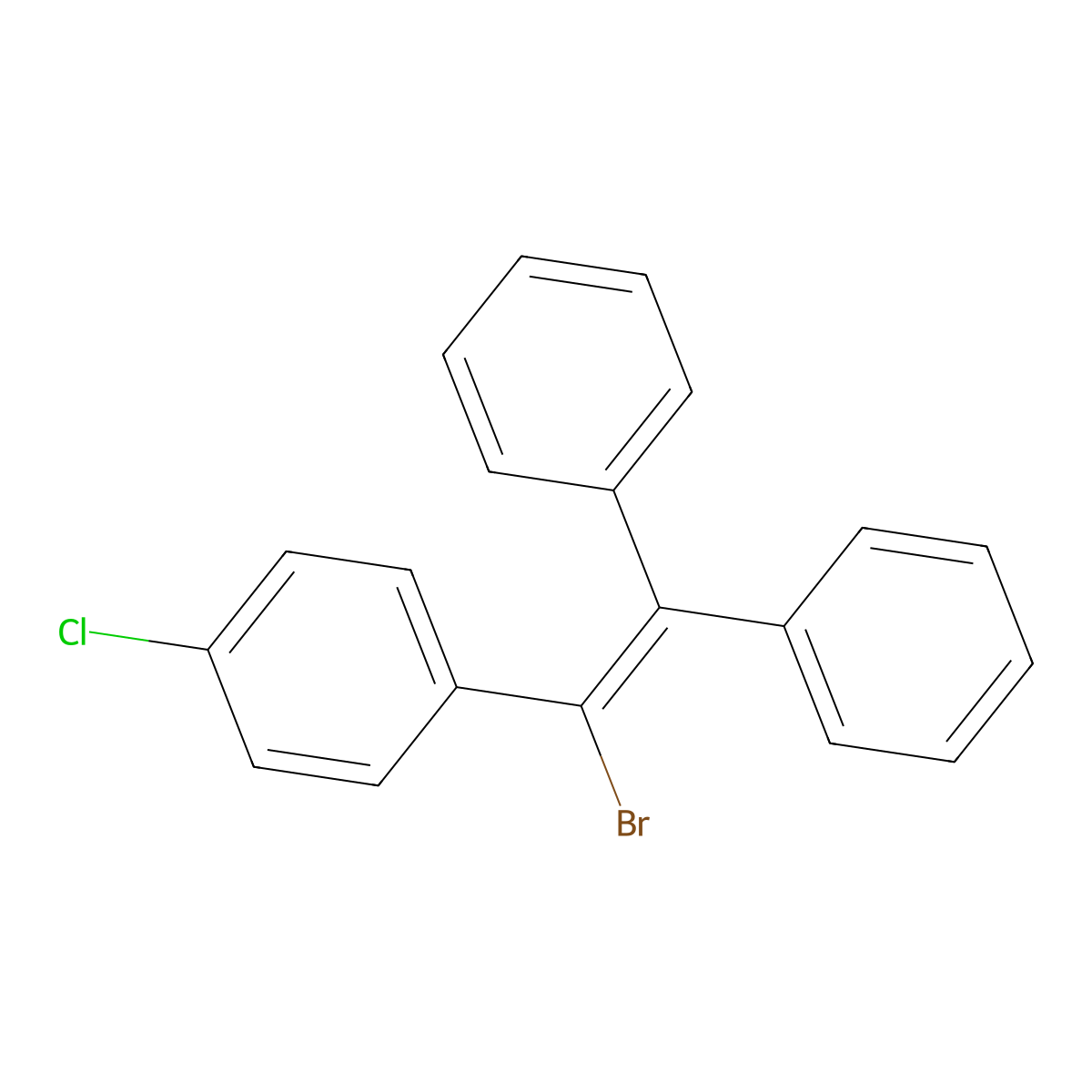 ETHYLENE, 1-BROMO-1-(p-CHLOROPHENYL)-2,2-DIPHENYL- molecular structure, CAS 796-13-4