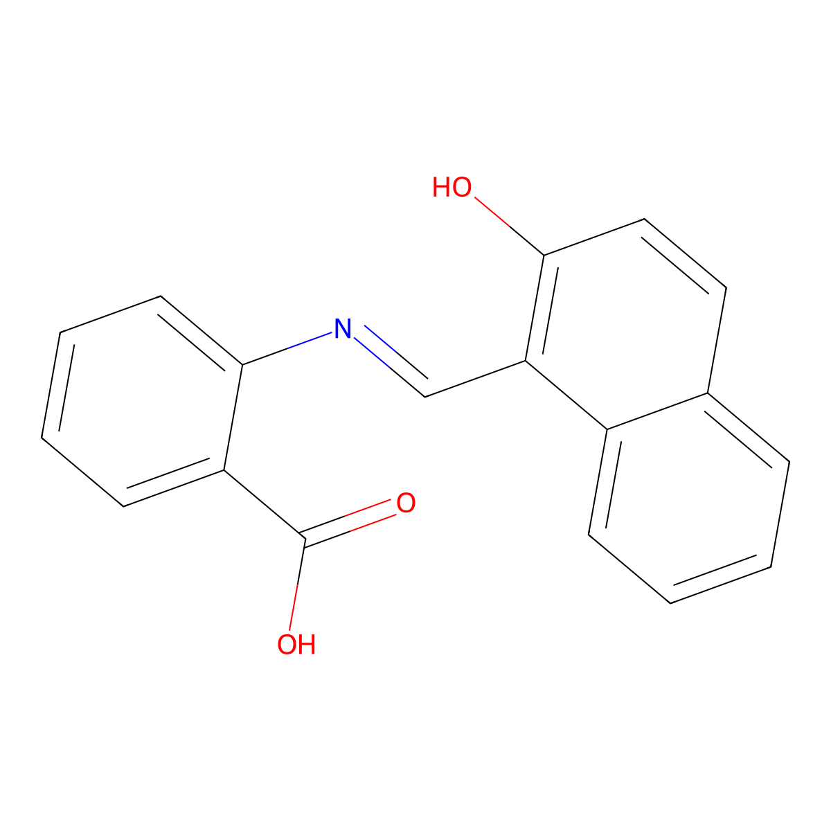 2-(2-Hydroxy-1-naphthylmethyleneamino)benzoic acid molecular structure, CAS 796-47-4