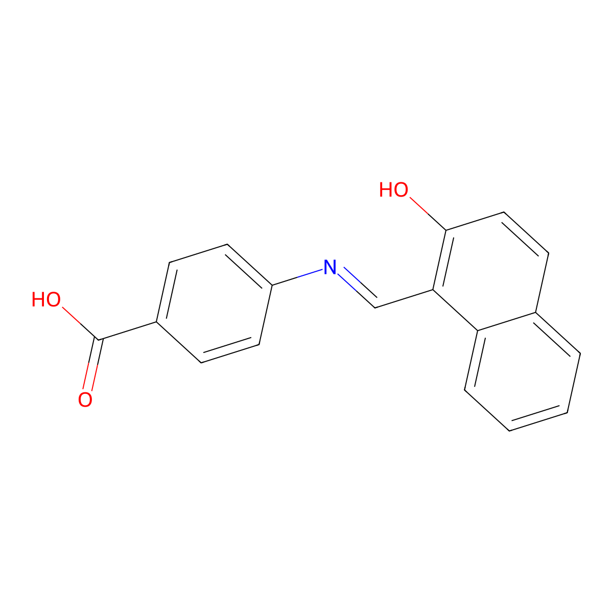 4-(2-Hydroxy-1-naphthylmethyleneamino)benzoic acid molecular structure, CAS 796-48-5