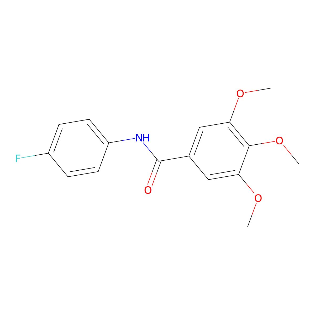 N-(4-fluorophenyl)-3,4,5-trimethoxybenzamide molecular structure, CAS 796-59-8