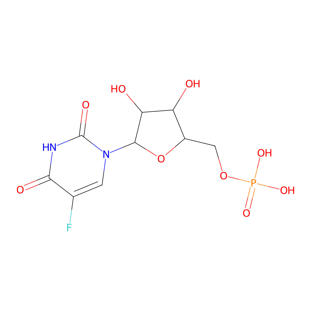 5-Fluorouridine 5'-monophosphate molecular structure, CAS 796-66-7