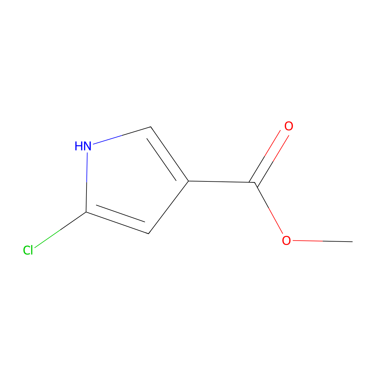 methyl 5-chloro-1H-pyrrole-3-carboxylate molecular structure, CAS 79600-76-3