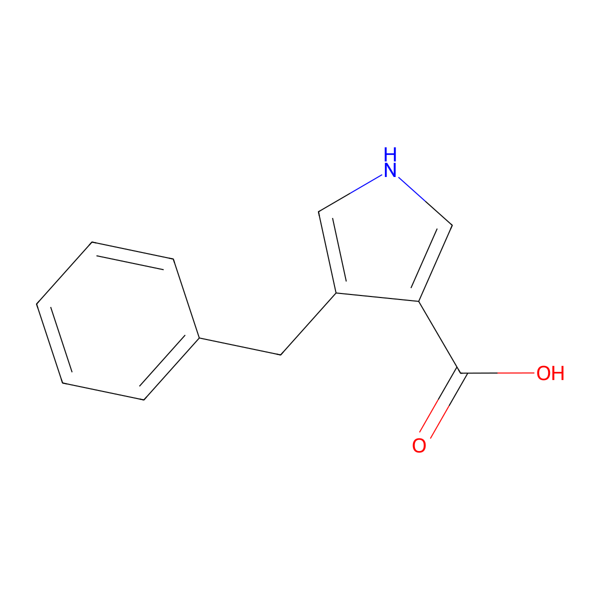 4-benzyl-1H-pyrrole-3-carboxylic acid molecular structure, CAS 79600-80-9