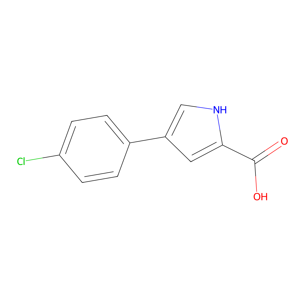 4-(4-Chlorophenyl)-1H-pyrrole-2-carboxylic acid molecular structure, CAS 79600-86-5