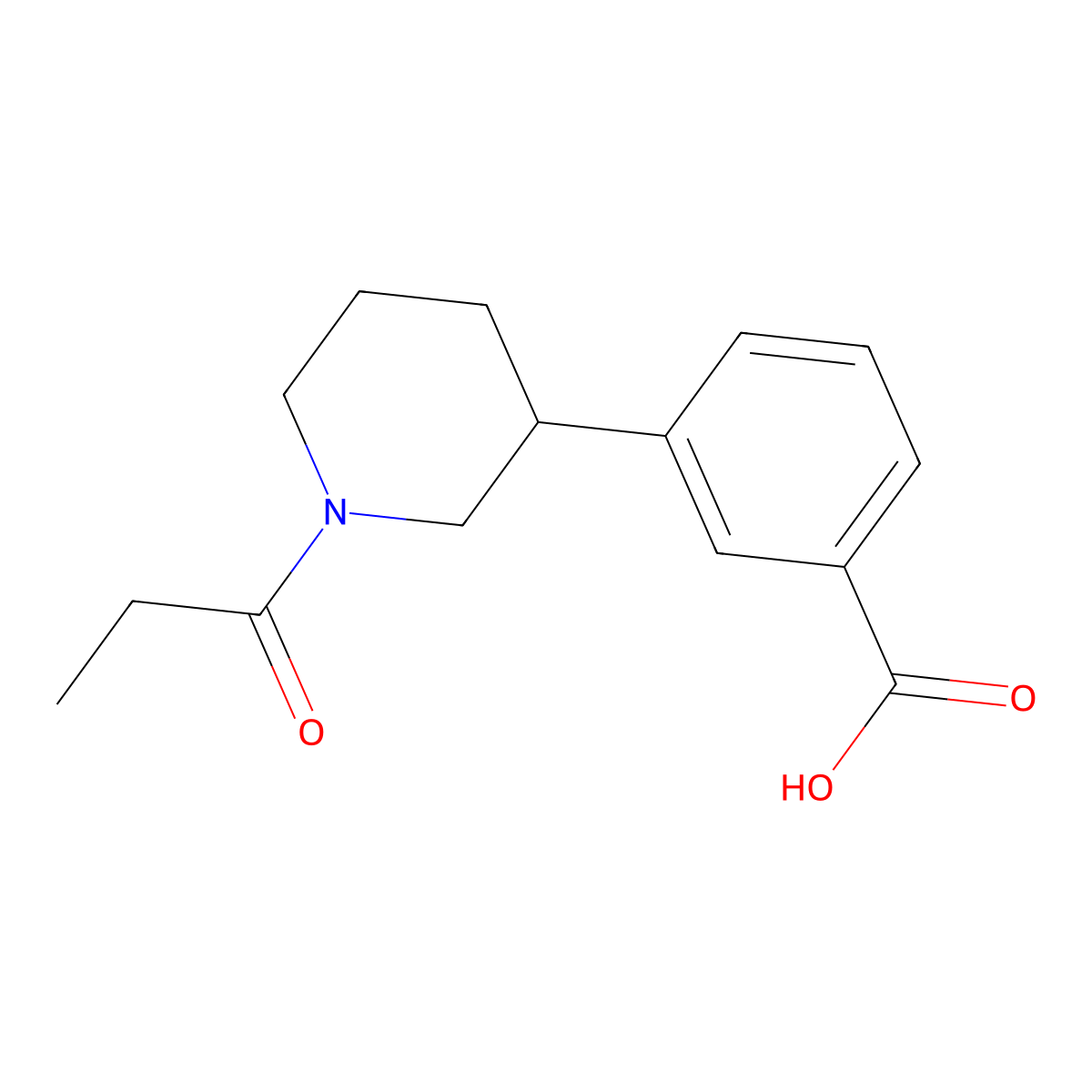 3-(1-Propionylpiperidin-3-yl)benzoic acid molecular structure, CAS 79601-28-8