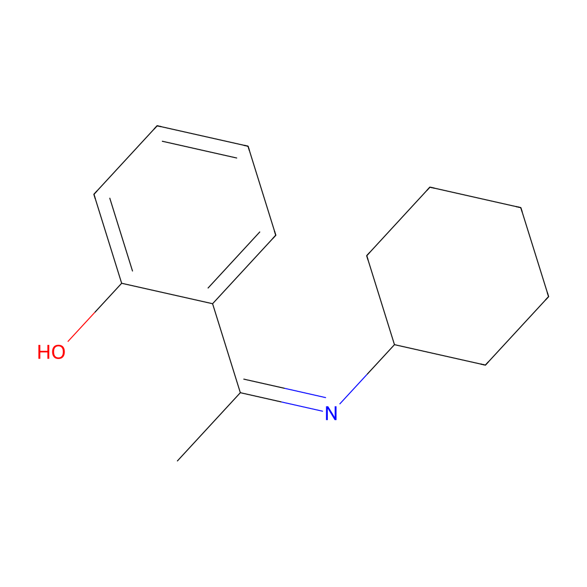 2-(N-cyclohexylethanimidoyl)phenol molecular structure, CAS 79602-24-7