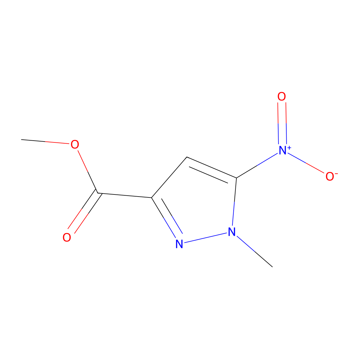 methyl 1-methyl-5-nitro-1H-pyrazole-3-carboxylate molecular structure, CAS 796038-07-8
