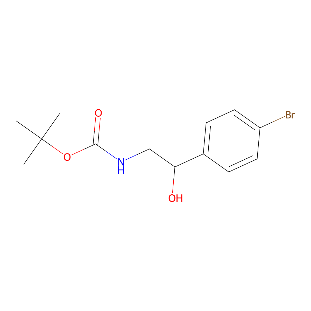 tert-butyl N-[(2R)-2-(4-bromophenyl)-2-hydroxyethyl]carbamate molecular structure, CAS 796038-54-5