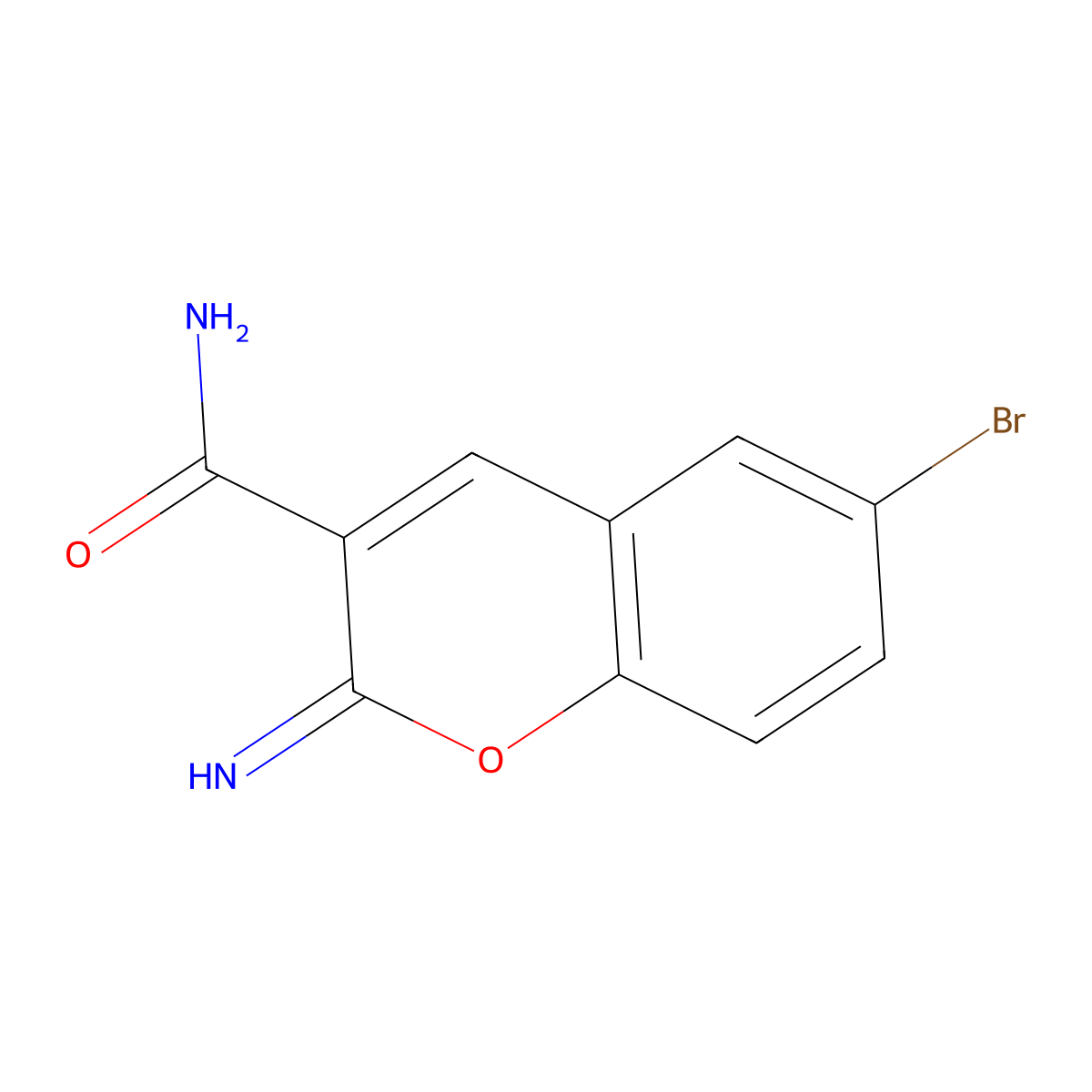 6-Bromo-2-imino-2H-chromene-3-carboxamide molecular structure, CAS 79604-91-4