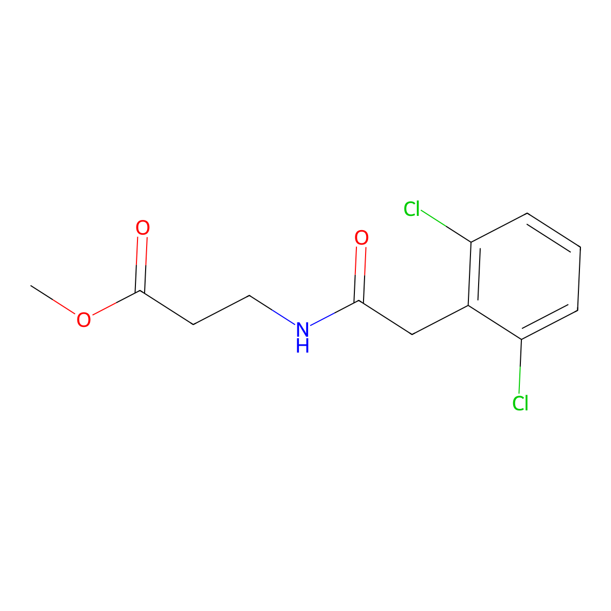 Methyl 3-(2-(2,6-dichlorophenyl)acetamido)propanoate molecular structure, CAS 796050-06-1