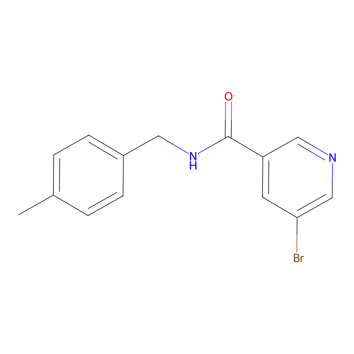 5-bromo-N-[(4-methylphenyl)methyl]pyridine-3-carboxamide molecular structure, CAS 796051-78-0