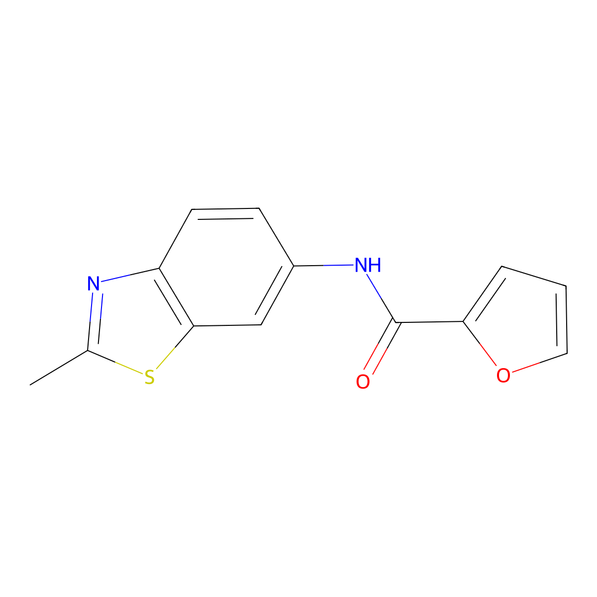 N-(2-methylbenzo[d]thiazol-6-yl)furan-2-carboxamide molecular structure, CAS 796059-13-7