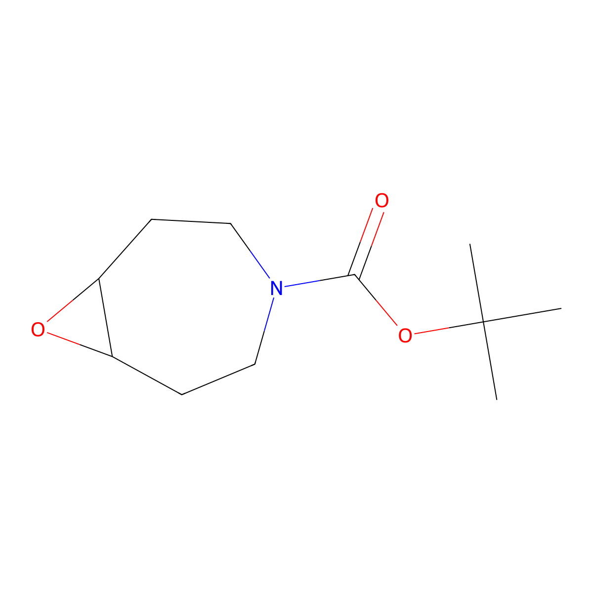 Tert-butyl 8-oxa-4-azabicyclo[5.1.0]octane-4-carboxylate molecular structure, CAS 796062-15-2