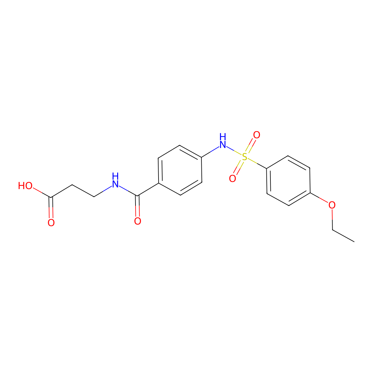 3-{[4-(4-Ethoxybenzenesulfonamido)phenyl]formamido}propanoic acid molecular structure, CAS 796065-15-1