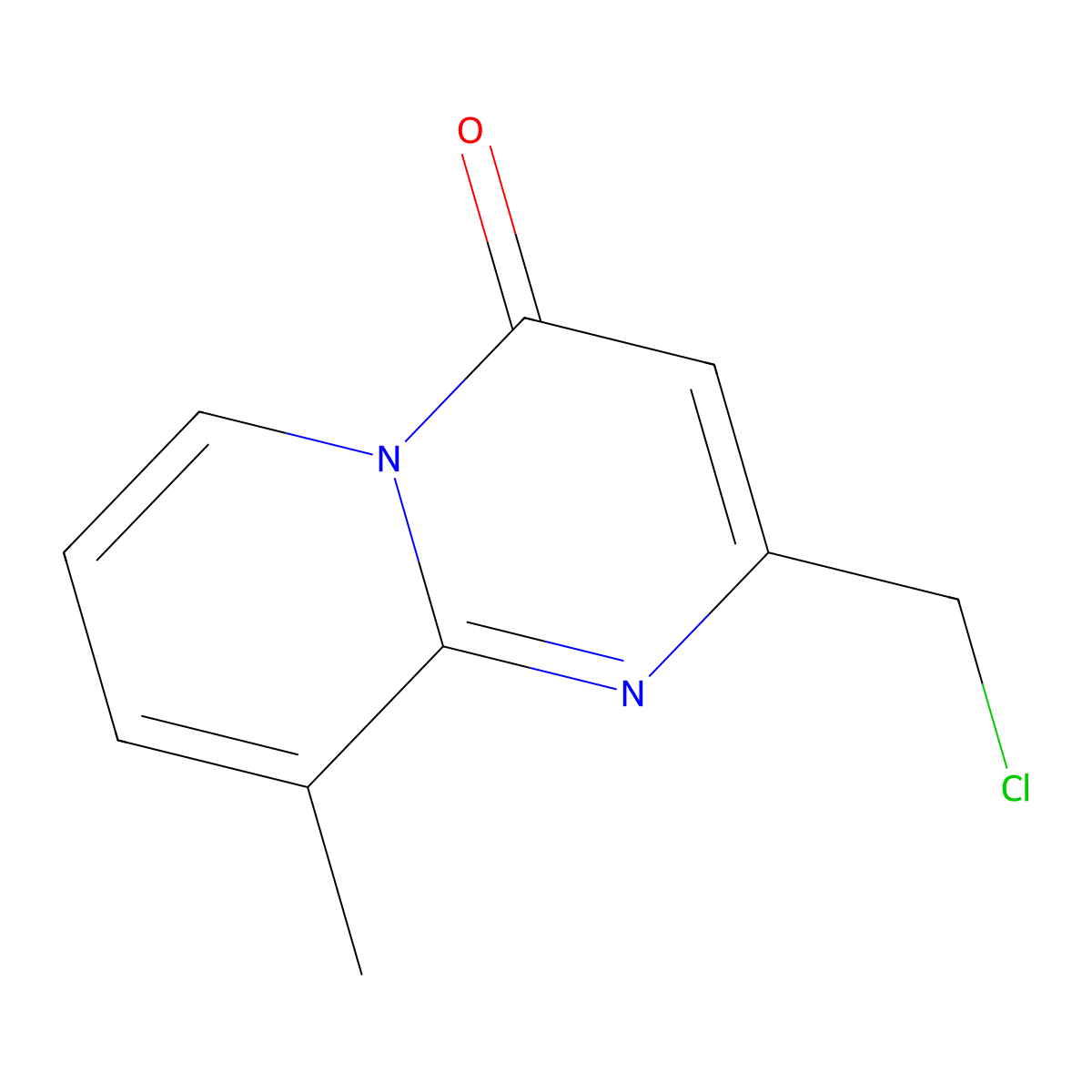 2-(chloromethyl)-9-methyl-4H-pyrido[1,2-a]pyrimidin-4-one molecular structure, CAS 796067-44-2