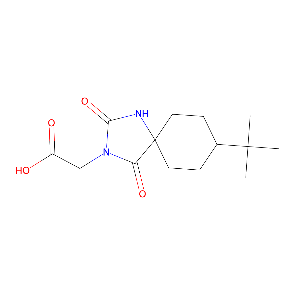 2-{8-Tert-butyl-2,4-dioxo-1,3-diazaspiro[4.5]decan-3-yl}acetic acid molecular structure, CAS 796067-46-4