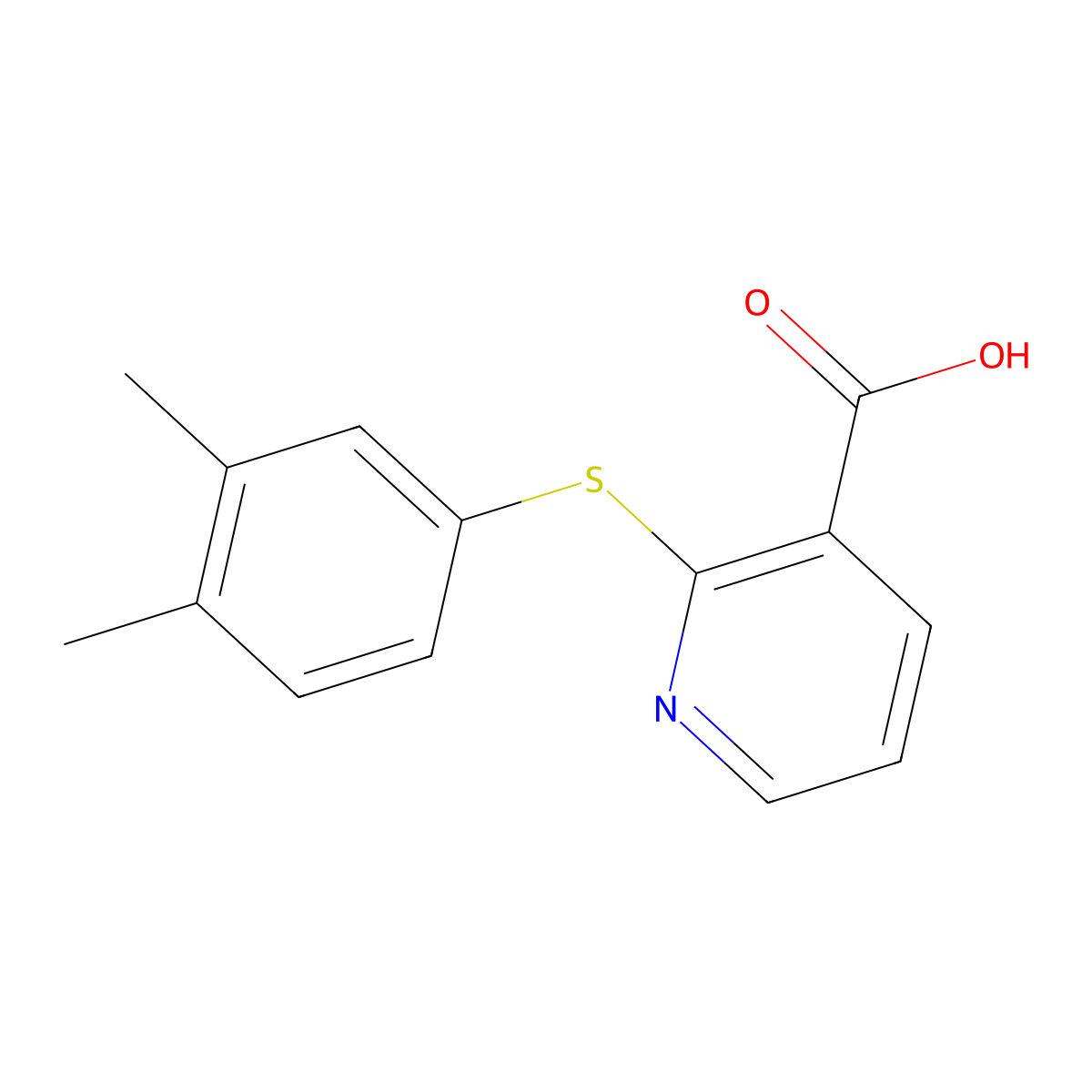 2-((3,4-Dimethylphenyl)sulfanyl)pyridine-3-carboxylic acid molecular structure, CAS 796067-47-5