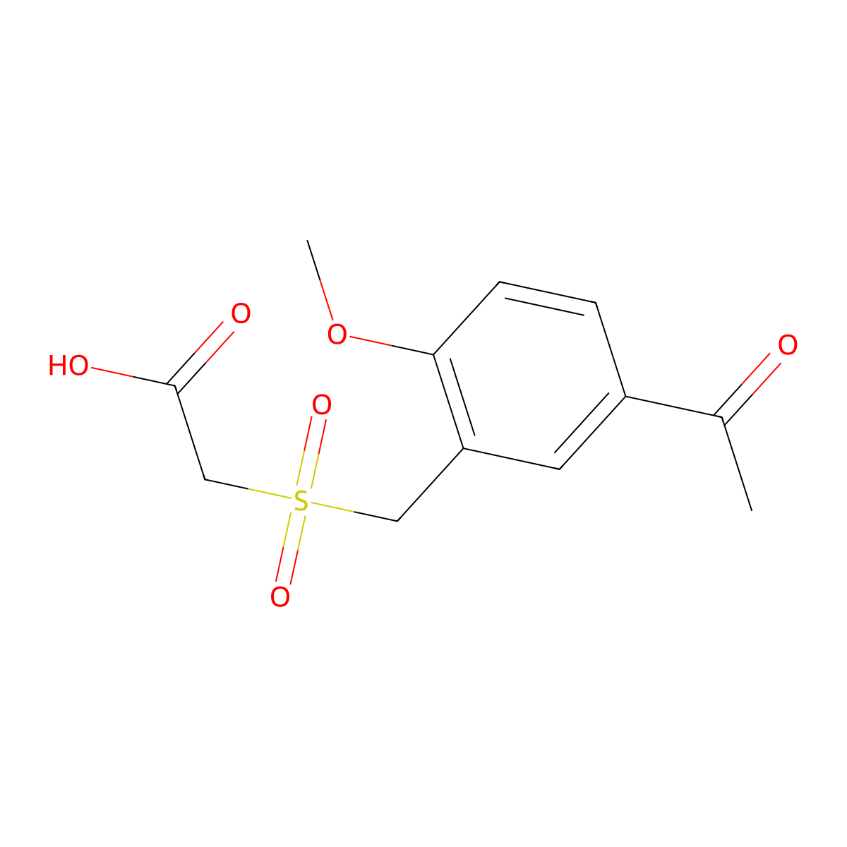 2-[(5-Acetyl-2-methoxyphenyl)methanesulfonyl]acetic acid molecular structure, CAS 796067-51-1