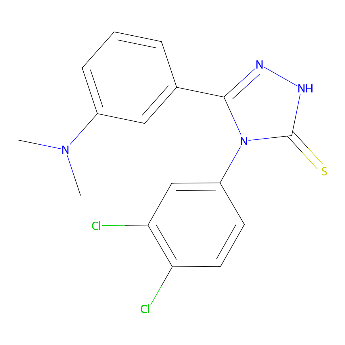 4-(3,4-dichlorophenyl)-5-[3-(dimethylamino)phenyl]-4H-1,2,4-triazole-3-thiol molecular structure, CAS 796067-57-7