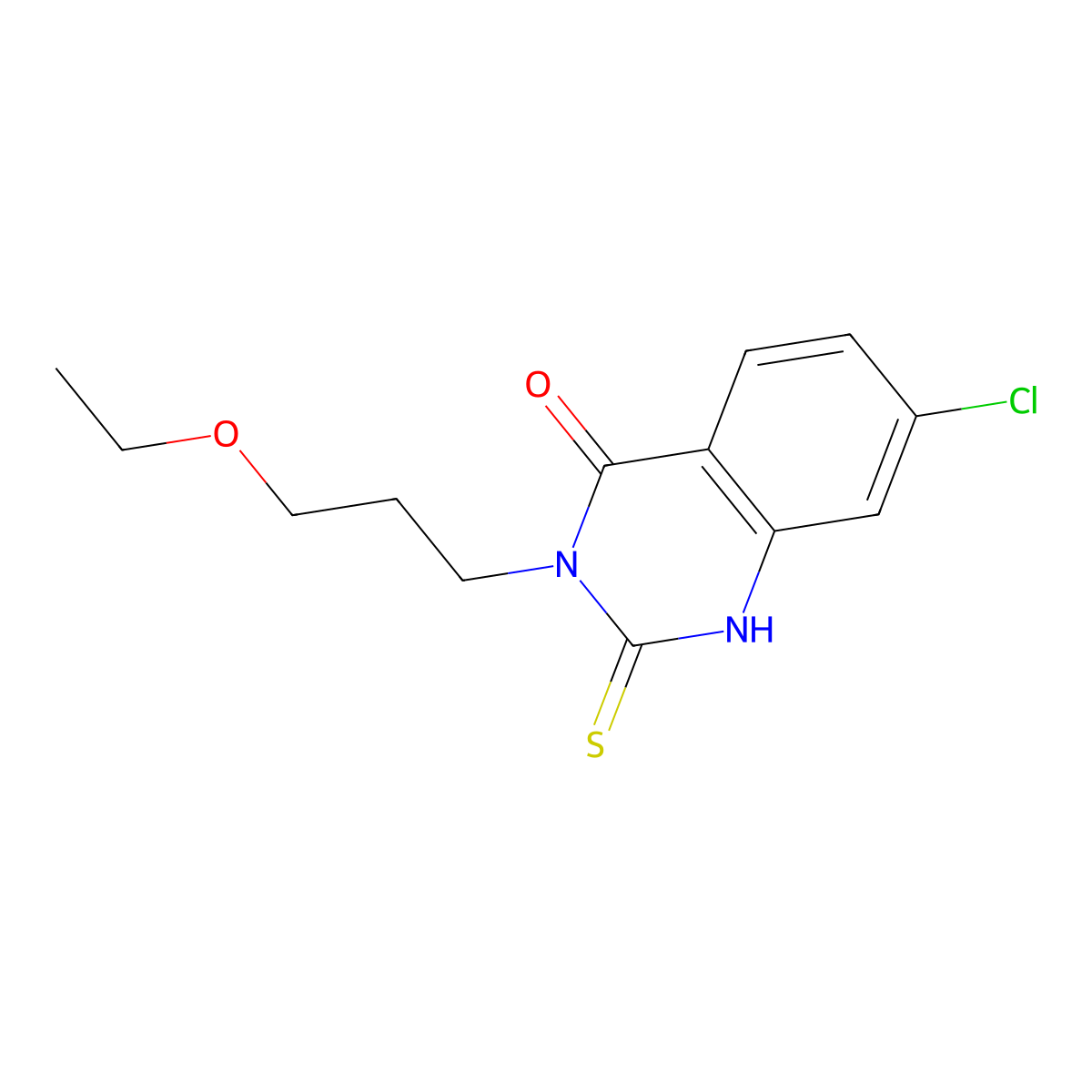 7-chloro-3-(3-ethoxypropyl)-2-mercaptoquinazolin-4(3H)-one molecular structure, CAS 796067-61-3