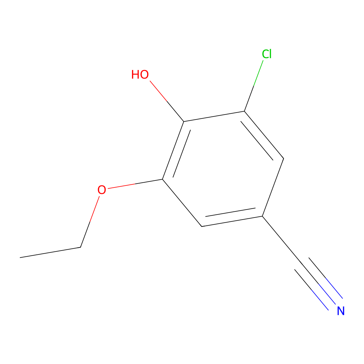 3-Chloro-5-ethoxy-4-hydroxybenzonitrile molecular structure, CAS 796067-63-5
