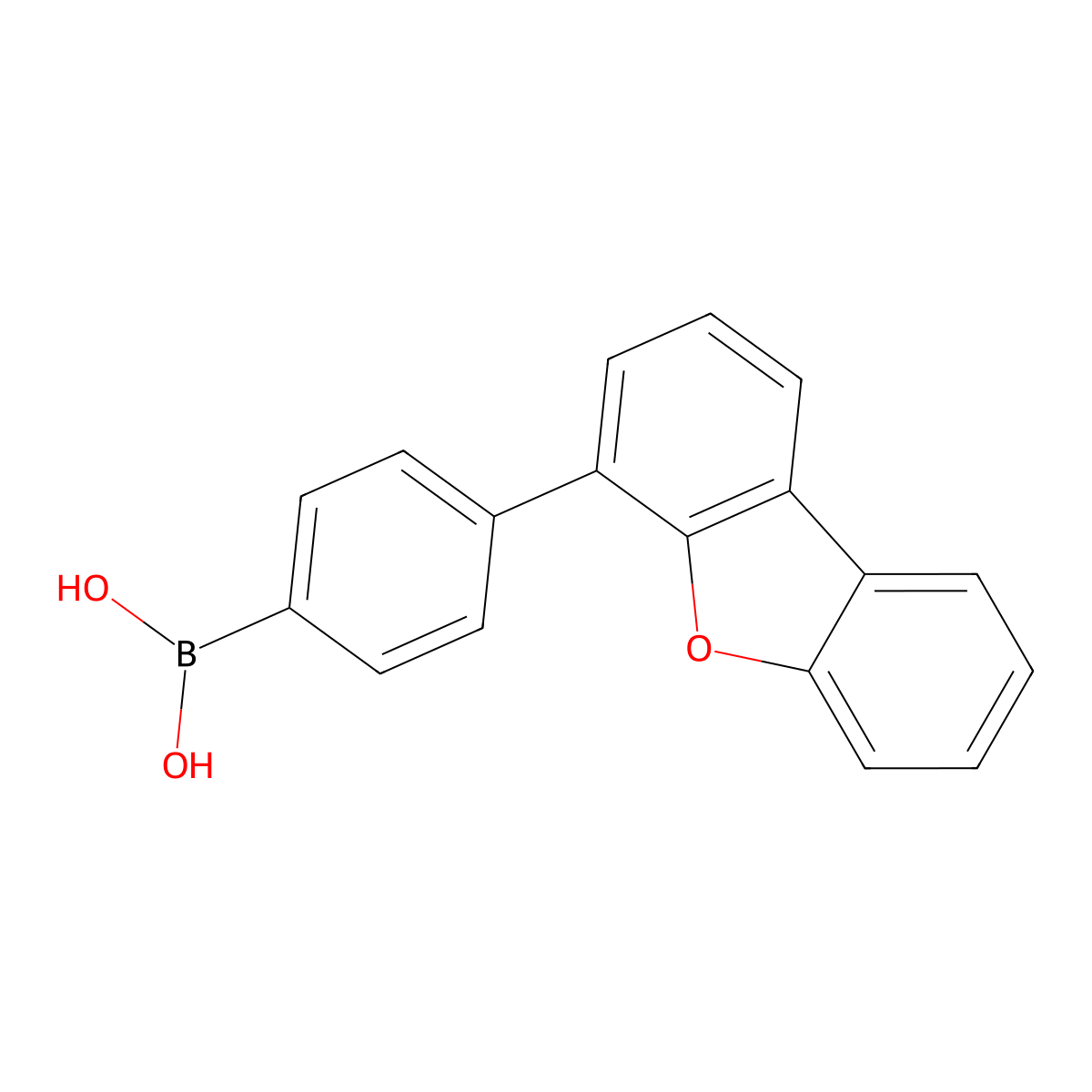 (4-(Dibenzo[b,d]furan-4-yl)phenyl)boronic acid molecular structure, CAS 796071-96-0