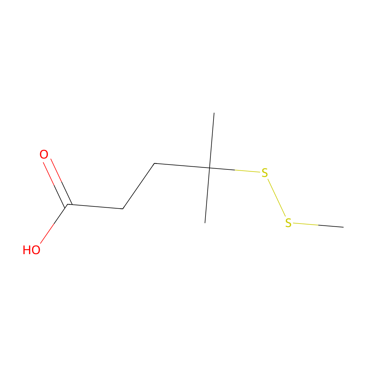 4-Methyl-4-(methyldisulfanyl)pentanoic acid molecular structure, CAS 796073-55-7