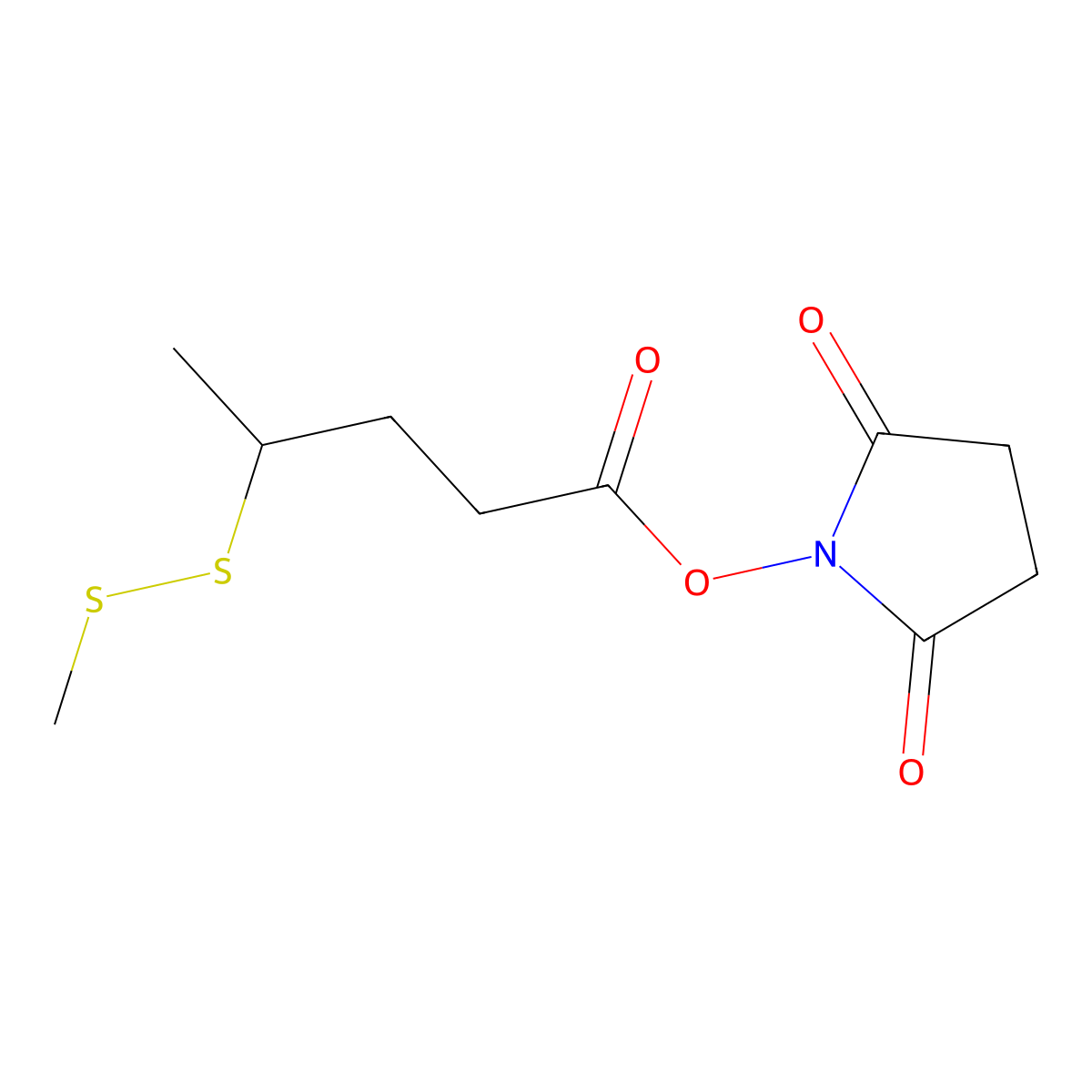 2,5-Dioxopyrrolidin-1-yl 4-(methyldisulfanyl)pentanoate molecular structure, CAS 796073-59-1