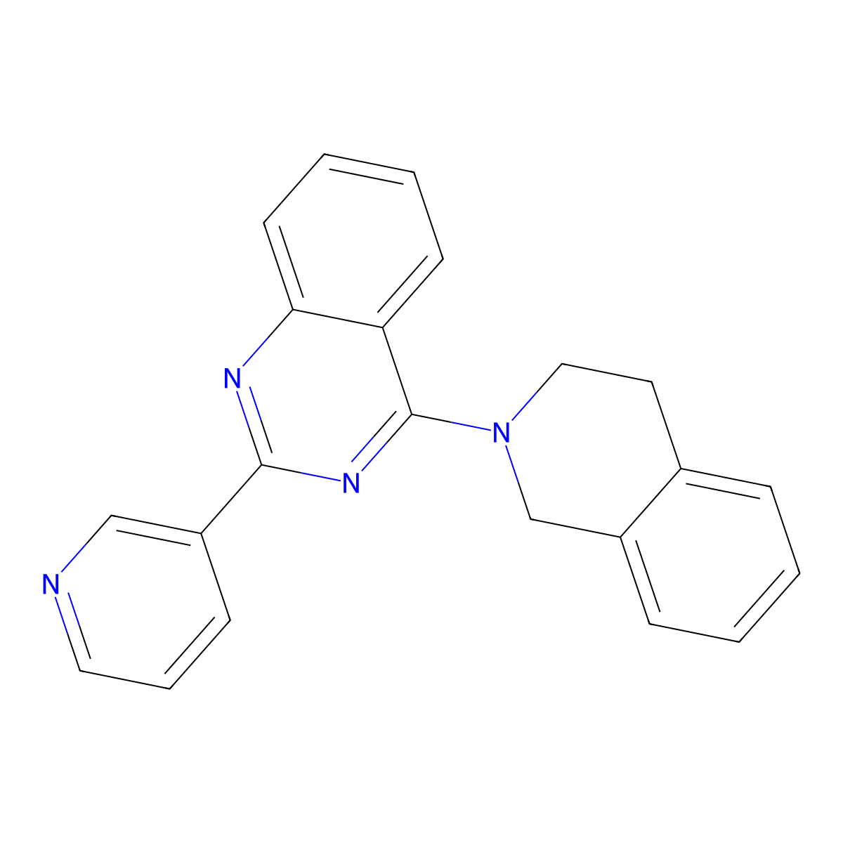 4-(3,4-Dihydroisoquinolin-2(1H)-yl)-2-(pyridin-3-yl)quinazoline molecular structure, CAS 796079-91-9