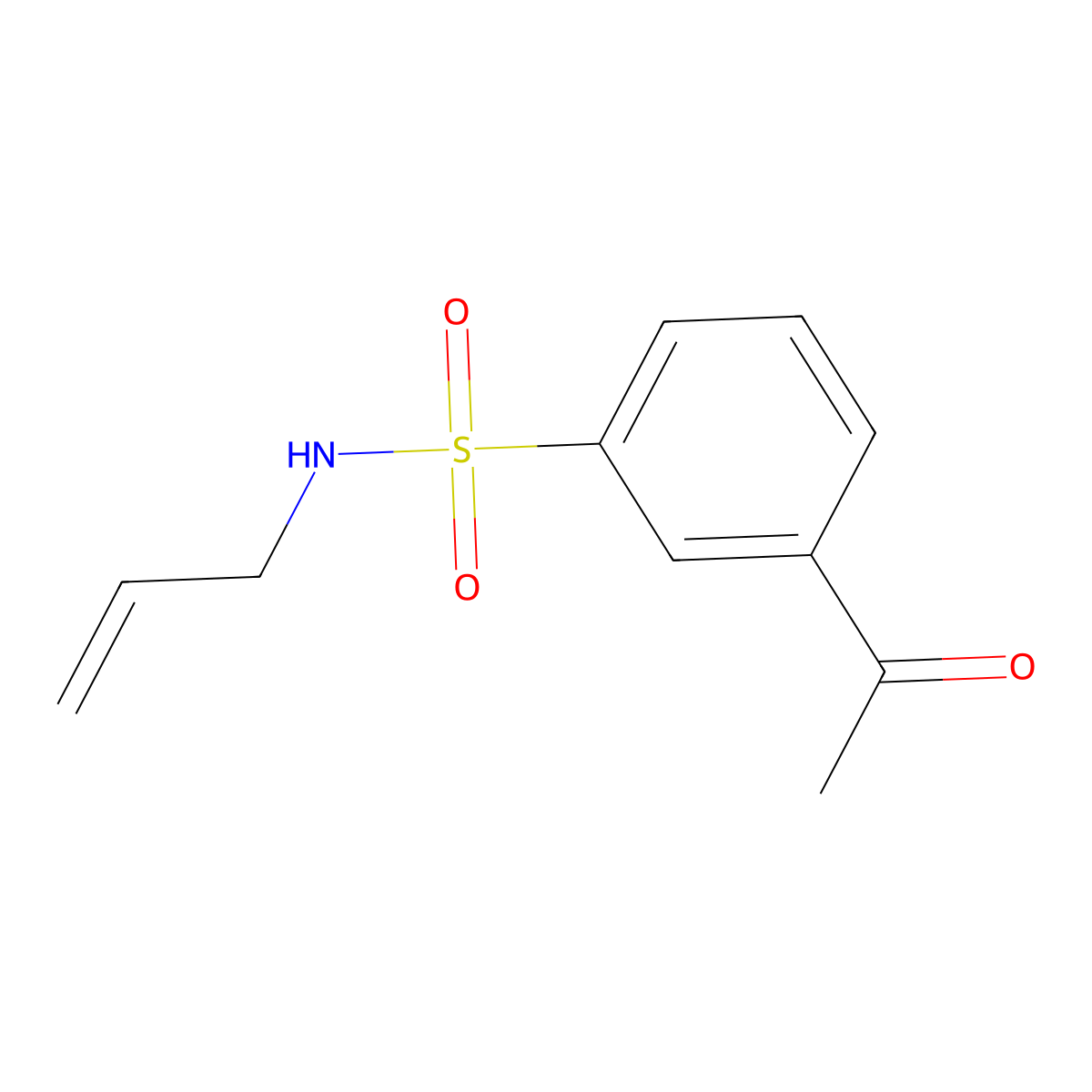 3-acetyl-N-(prop-2-en-1-yl)benzene-1-sulfonamide molecular structure, CAS 796083-76-6