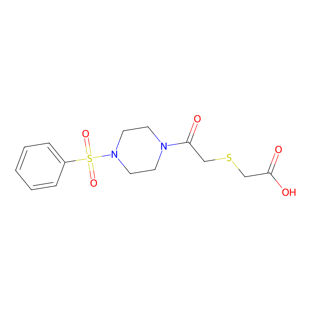 2-{2-Oxo-2-[4-(phenylsulfonyl)piperazinyl]ethylthio}acetic acid molecular structure, CAS 796083-77-7