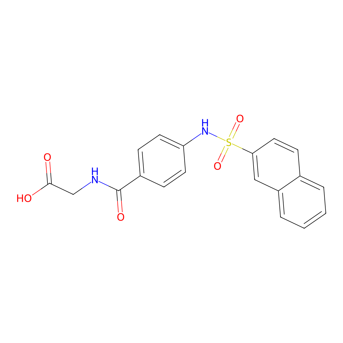2-{[4-(Naphthalene-2-sulfonamido)phenyl]formamido}acetic acid molecular structure, CAS 796083-82-4