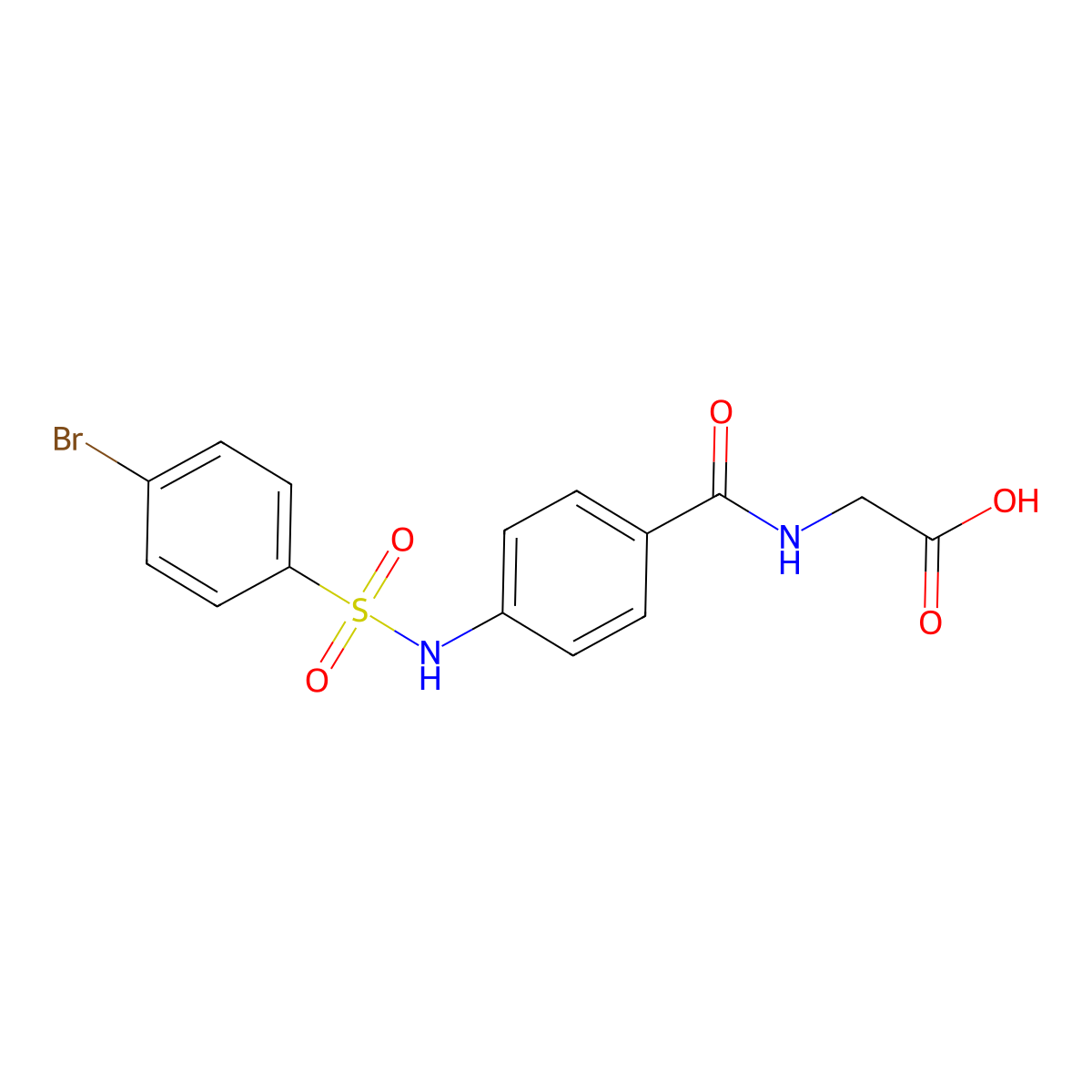 2-{[4-(4-Bromobenzenesulfonamido)phenyl]formamido}acetic acid molecular structure, CAS 796083-84-6