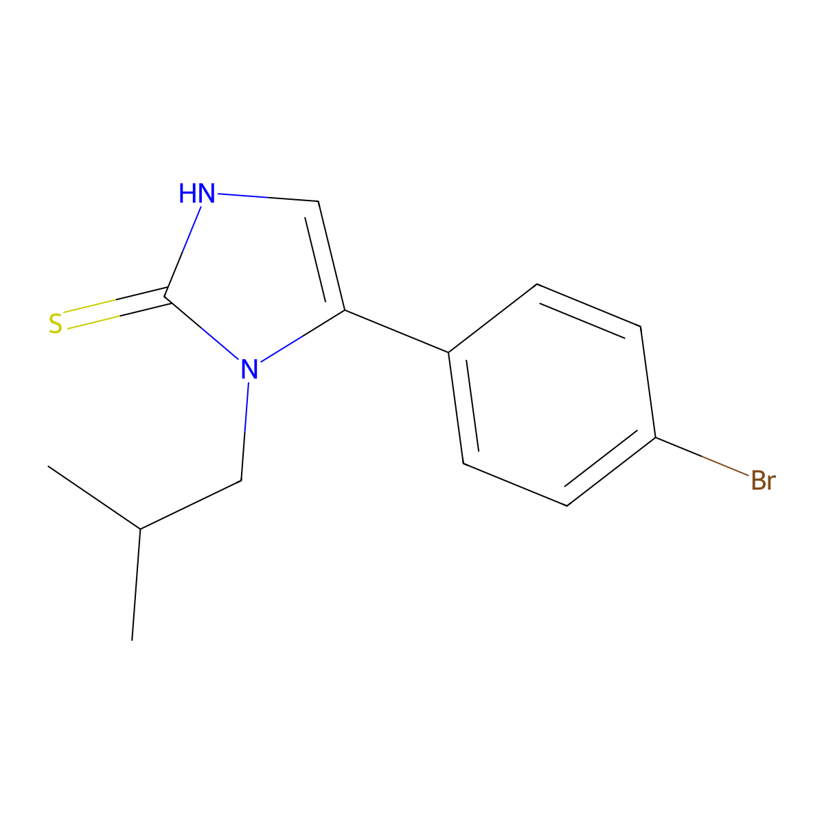 5-(4-bromophenyl)-1-(2-methylpropyl)-1H-imidazole-2-thiol molecular structure, CAS 796084-50-9