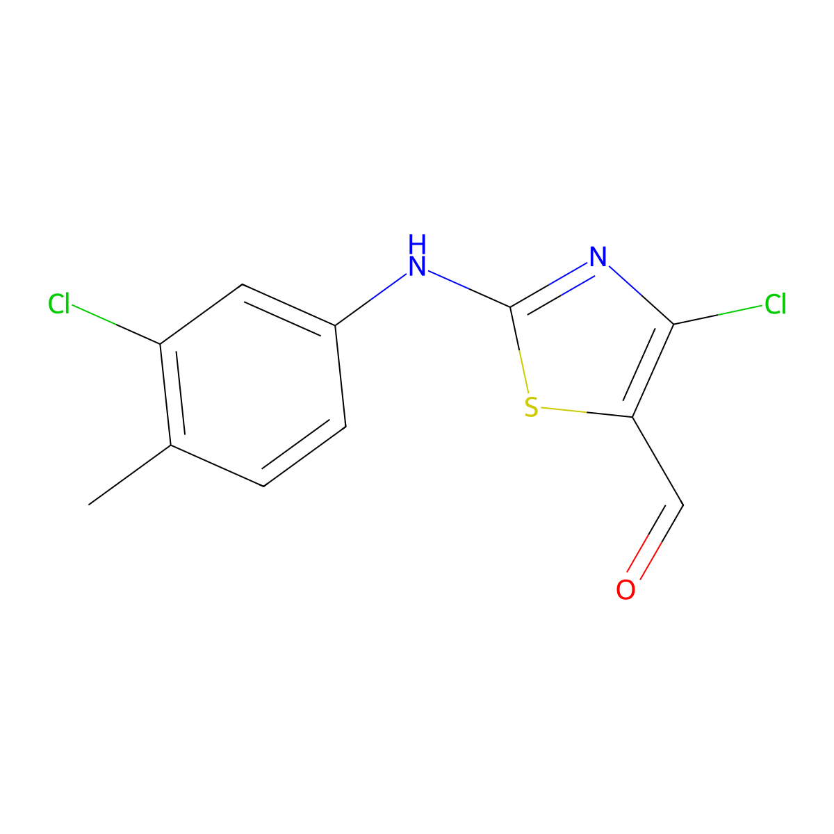 4-Chloro-2-[(3-chloro-4-methylphenyl)amino]-1,3-thiazole-5-carbaldehyde molecular structure, CAS 796084-51-0