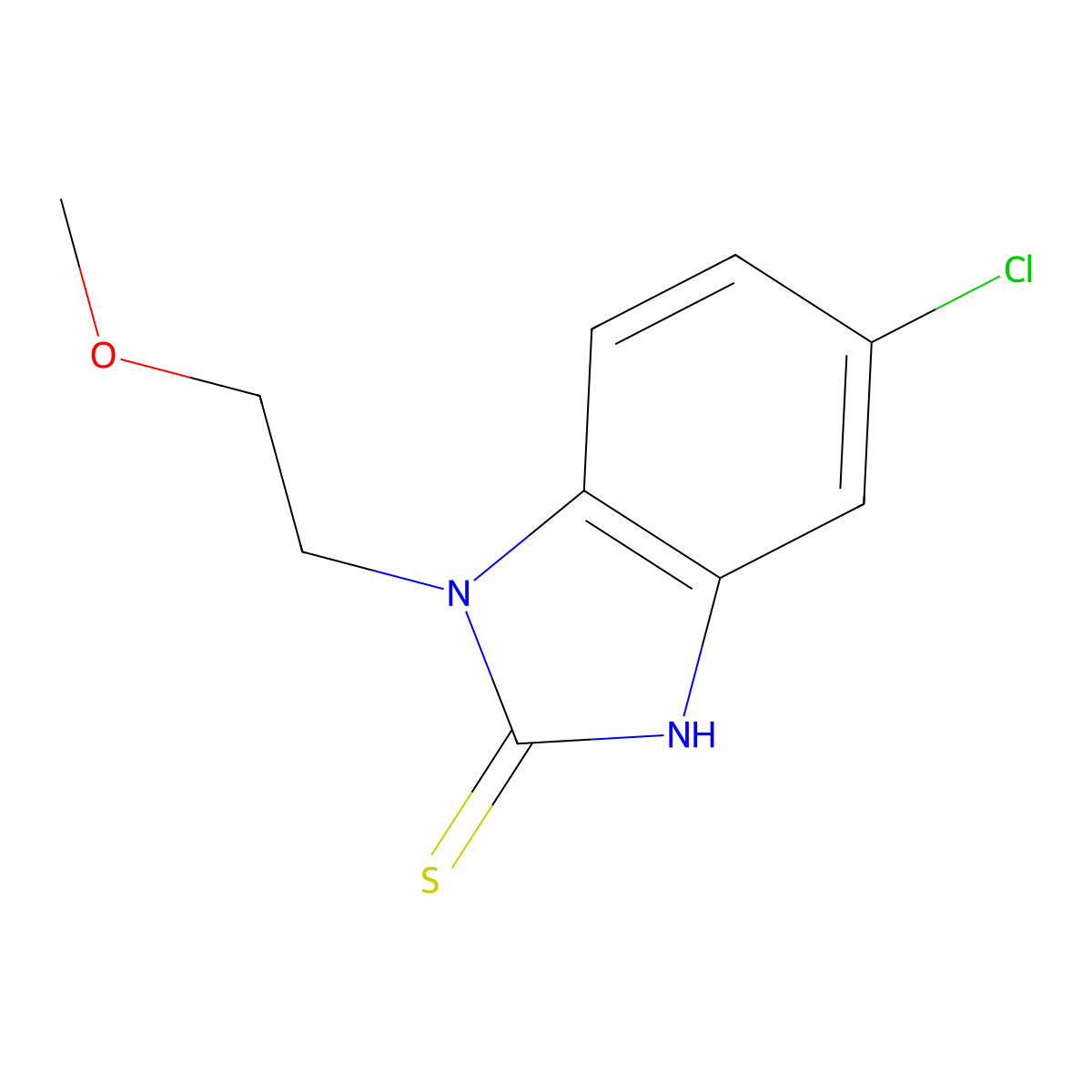 5-chloro-1-(2-methoxyethyl)-1H-benzimidazole-2-thiol molecular structure, CAS 796084-53-2