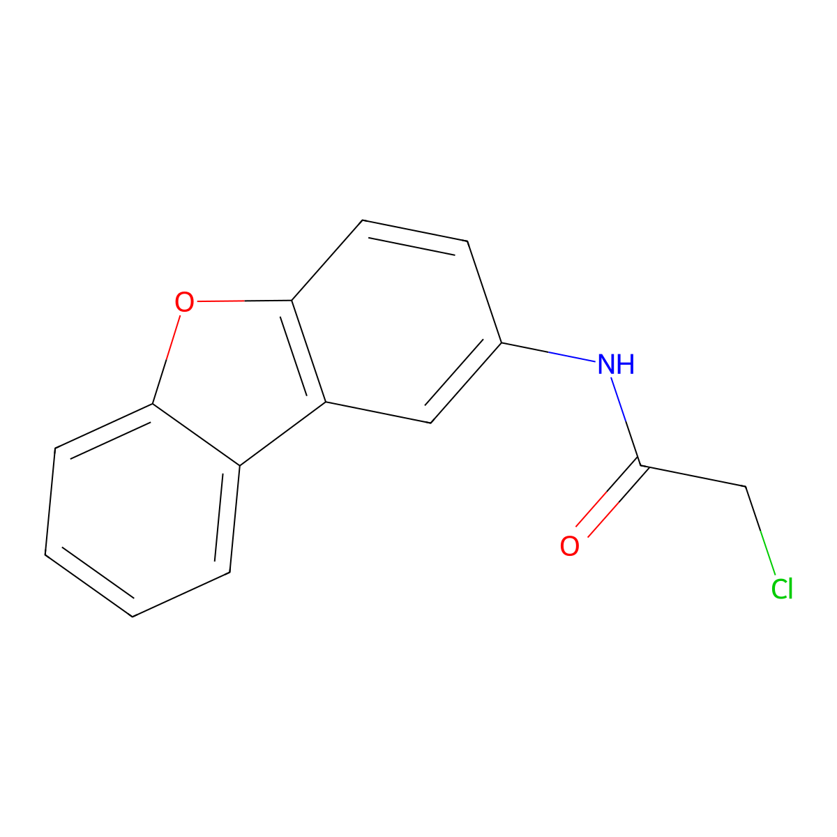 2-chloro-N-dibenzofuran-2-ylacetamide molecular structure, CAS 796084-54-3