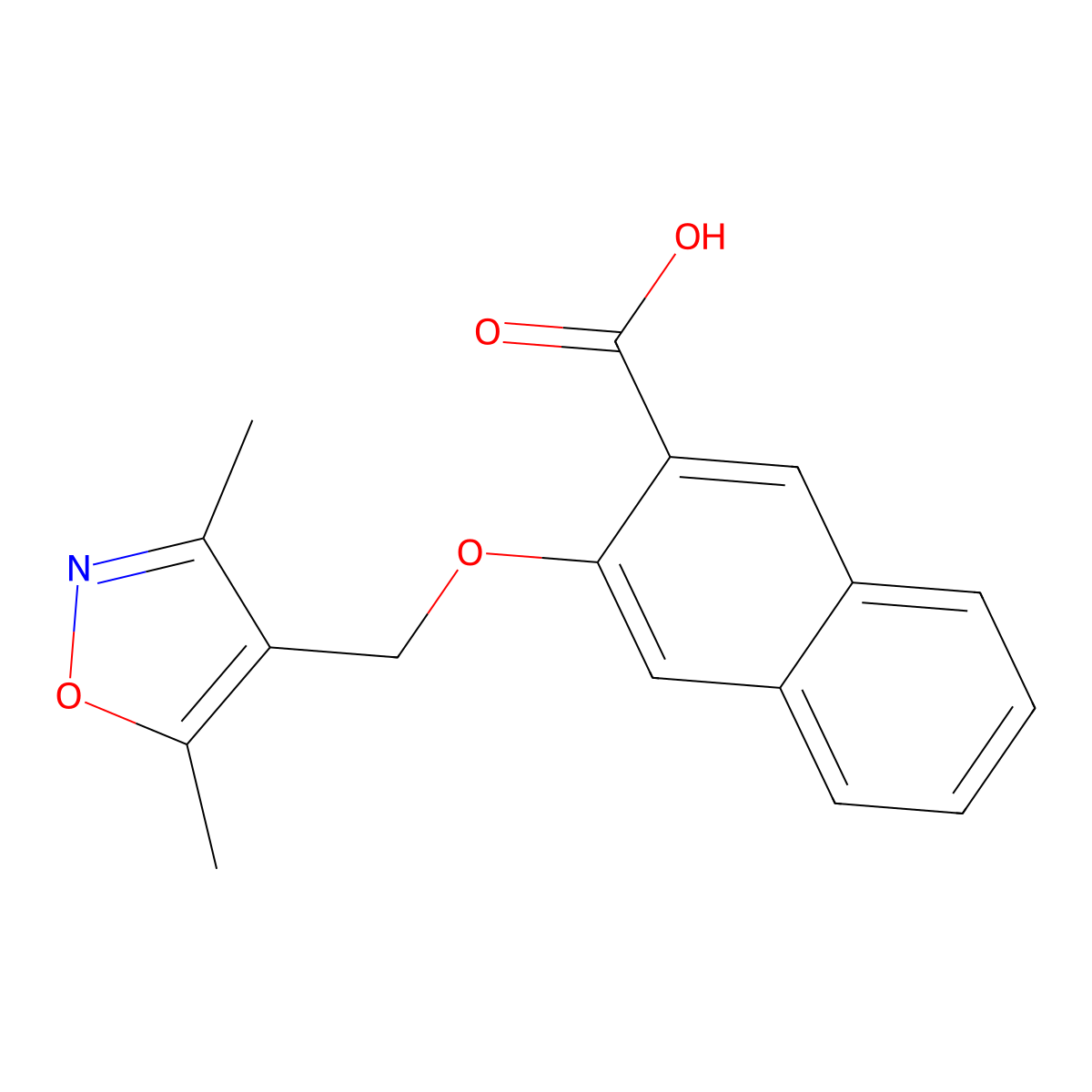 3-[(Dimethyl-1,2-oxazol-4-yl)methoxy]naphthalene-2-carboxylic acid molecular structure, CAS 796084-60-1